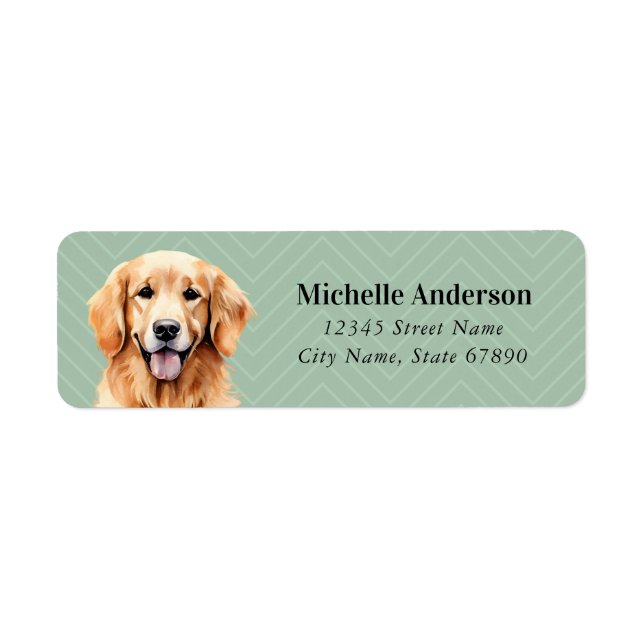 Étiquettes d'adresse de retour Golden Retriever (Devant)