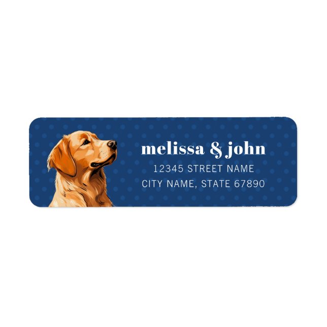Étiquettes d'adresse de retour Golden Retriever (Devant)
