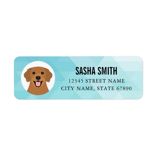 Étiquettes d'adresse de retour Golden Retriever (Devant)