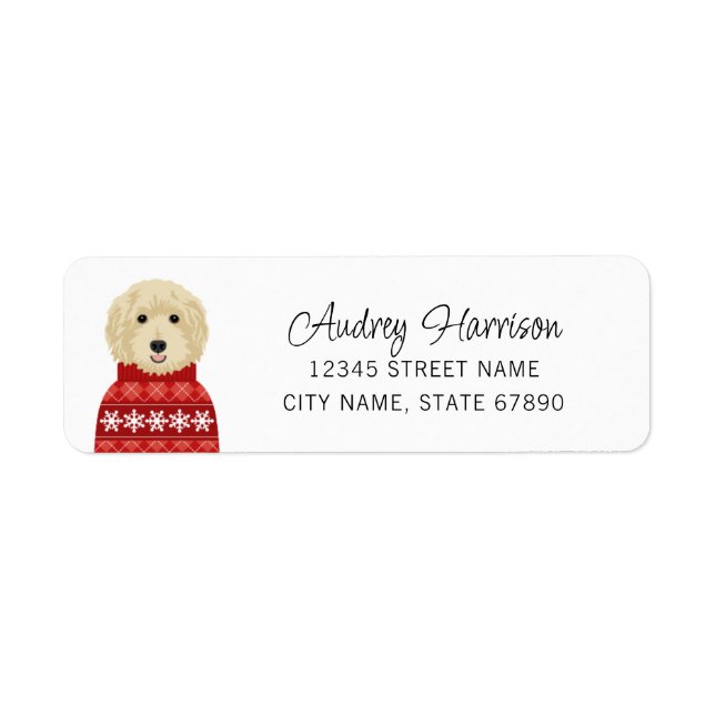 Étiquettes d'adresse de retour Goldendoodle (Devant)