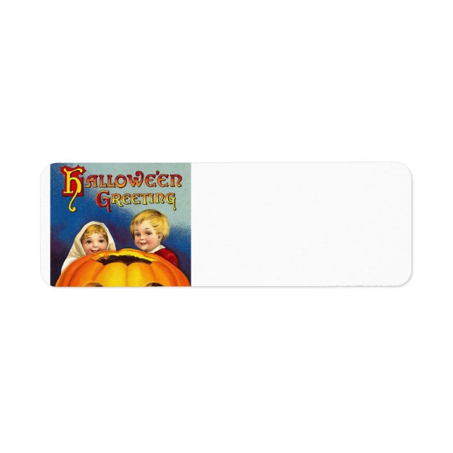 Étiquettes d'adresse de retour Halloween vintage (Devant)