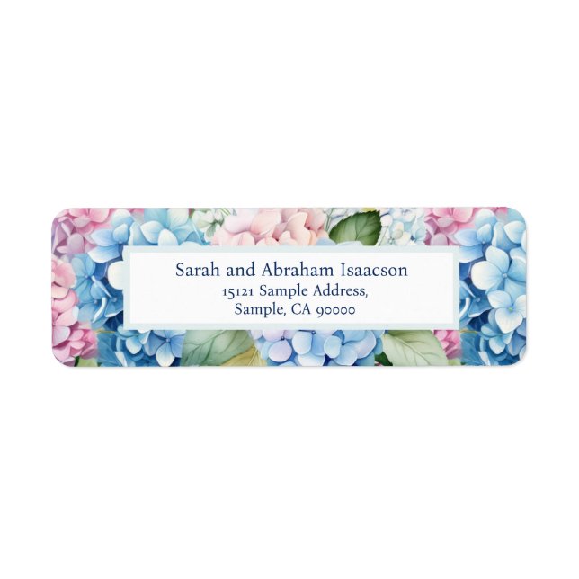 Étiquettes d'adresse de retour Hydrangeas Fleurs d (Devant)