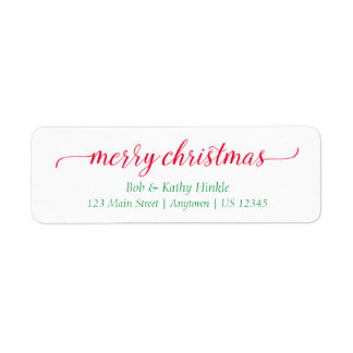 Étiquettes d'adresse de retour Joyeux Noël