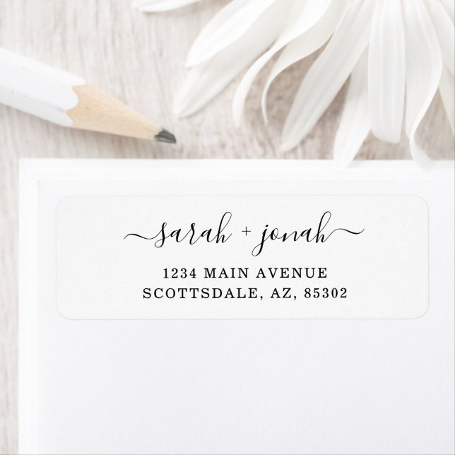 Étiquettes d'adresse de retour Mariage personnalis (En situation)