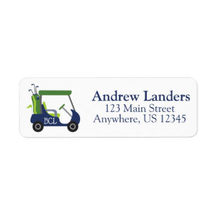 Étiquettes d'adresse de retour Marine & Green Golf