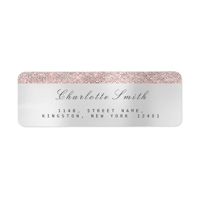 Étiquettes d'adresse de retour minimalisme Rose Ro (Devant)