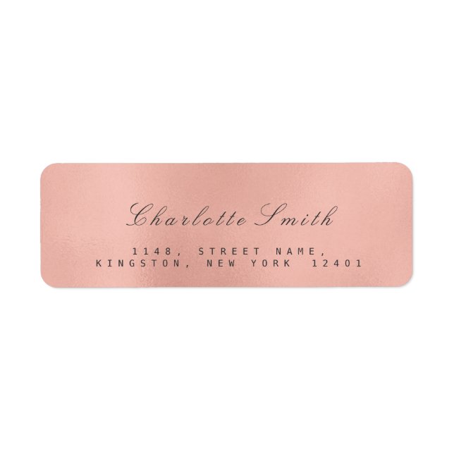 Étiquettes d'adresse de retour minimalisme Rose Ro (Devant)
