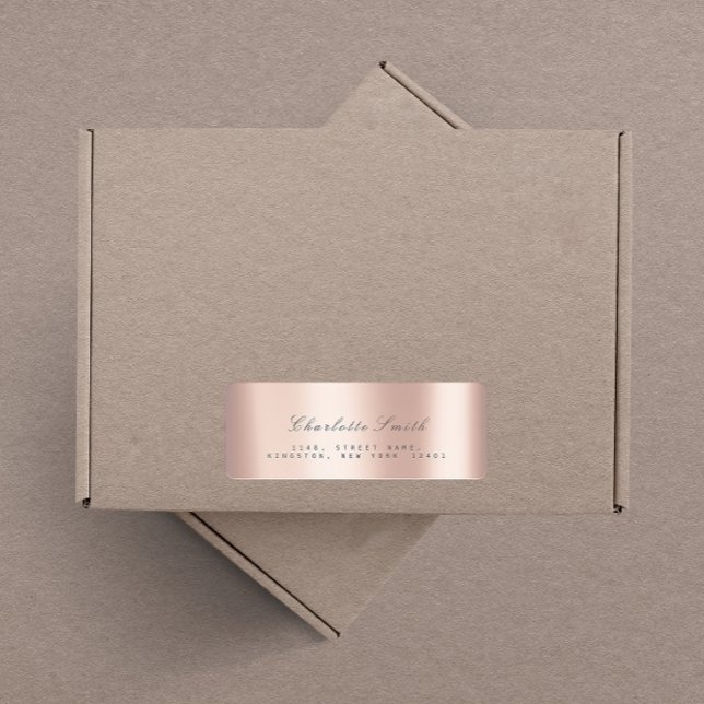 Étiquettes d'adresse de retour minimalisme rose ro (Créateur téléchargé)