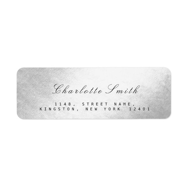 Étiquettes d'adresse de retour minimalisme Silver  (Devant)