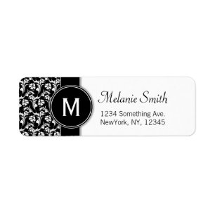 Étiquettes d'adresse de retour monogramme floral p