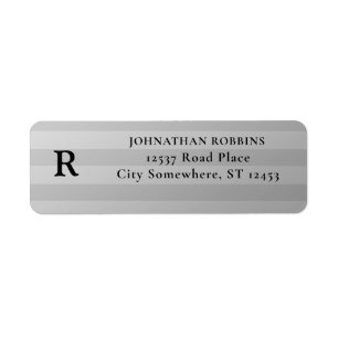 Étiquettes d'adresse de retour Monogramme Rayures