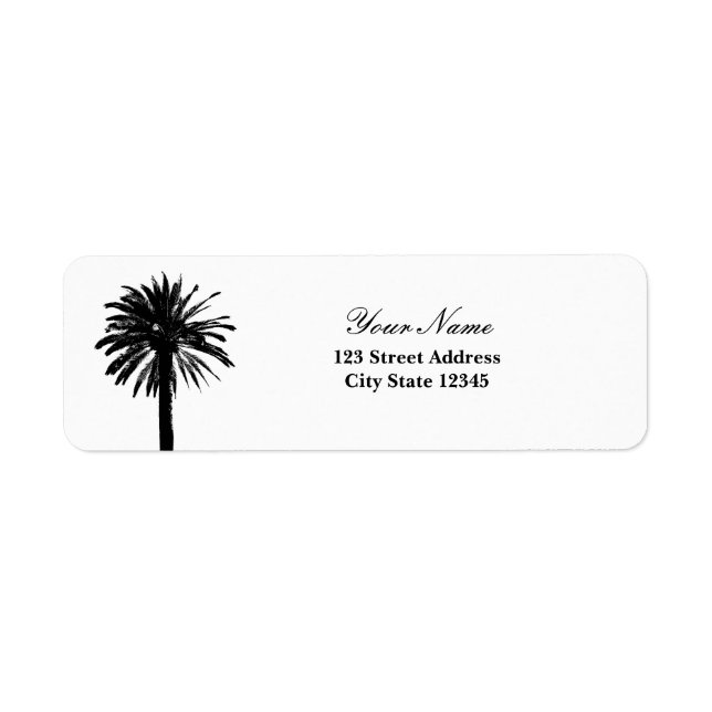 Étiquettes d'adresse de retour Palm tree (Devant)