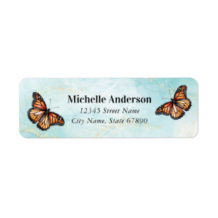 Étiquettes d'adresse de retour papillon