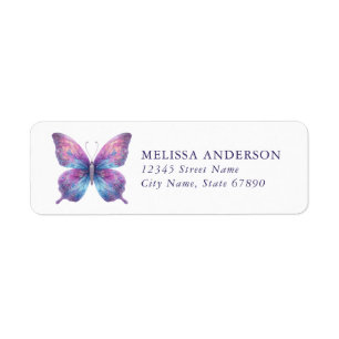 Étiquettes d'adresse de retour papillon