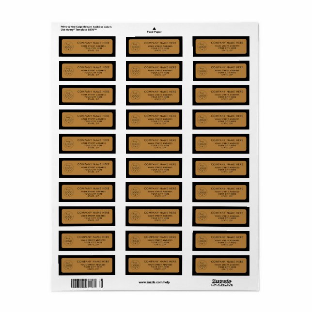 Étiquettes d'adresse de retour personnalisées - Aj (Feuille entière)