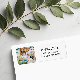 Étiquettes d'adresse de retour photo personnalisée