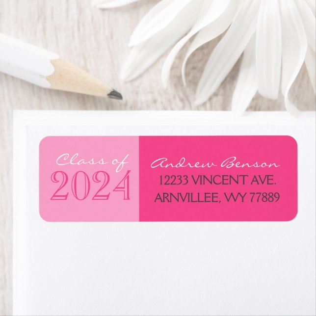 Étiquettes d'adresse de retour Pink 2 Toned (En situation)