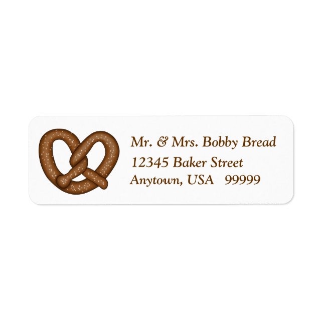 Étiquettes d'adresse de retour Pretzel (Devant)
