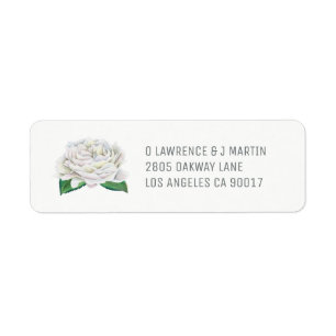 Étiquettes d'adresse de retour Rose blanche