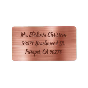 Étiquettes d'adresse de retour Rose Gold