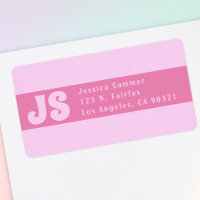 Étiquettes d'adresse de retour rose mou
