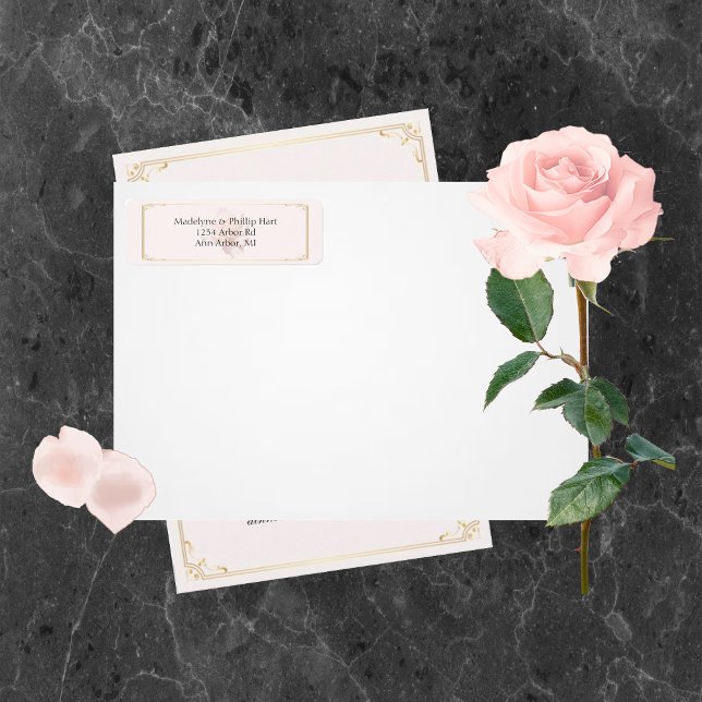 Étiquettes d'adresse de retour rose pâle (Créateur téléchargé)