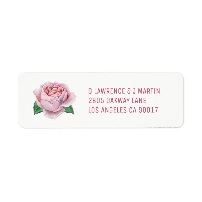 Étiquettes d'adresse de retour rose PInk (Devant)