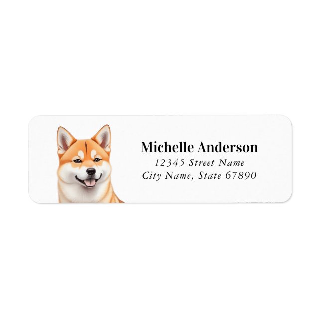 Étiquettes d'adresse de retour Shiba Inu (Devant)