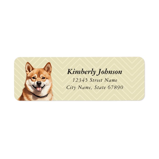 Étiquettes d'adresse de retour Shiba Inu (Devant)