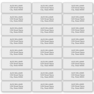 Étiquettes d'adresse de retour simples et transpar