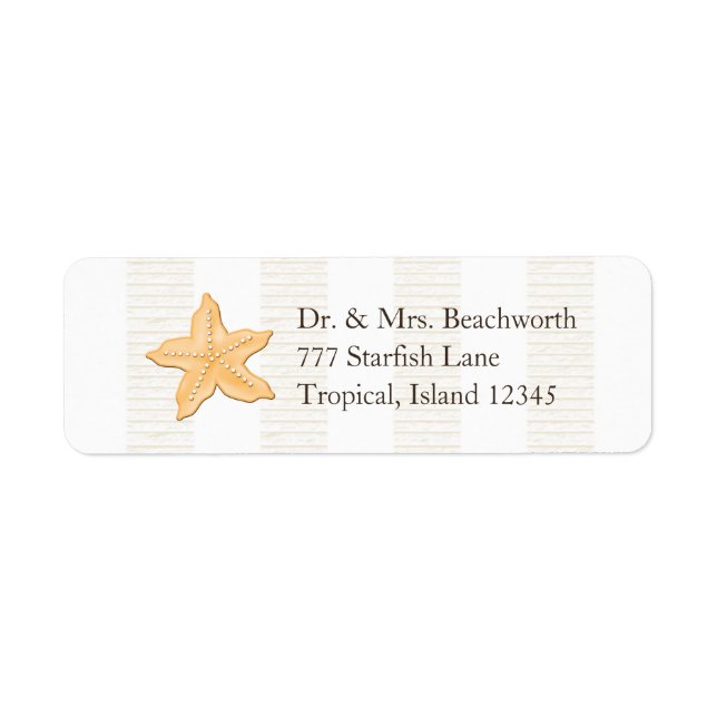 Étiquettes d'adresse de retour Starfish Personnali (Devant)