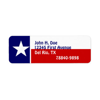 Étiquettes d'adresse de retour Texas Lone Star Éta