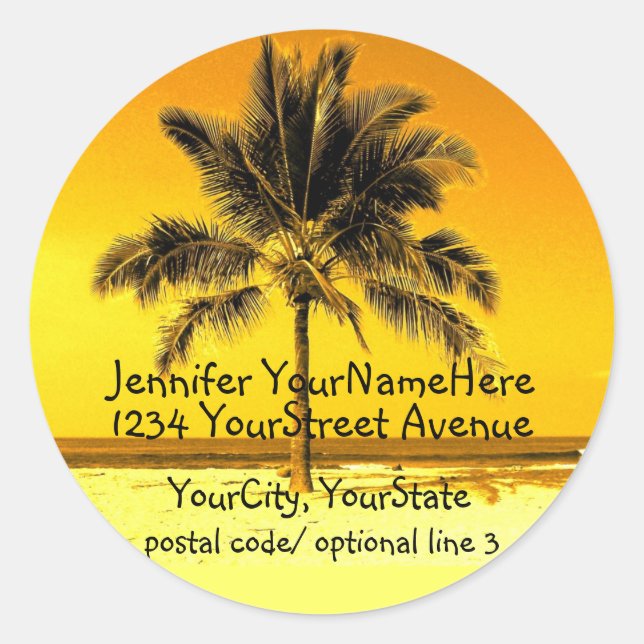 Étiquettes d'adresse de retour Tropical Palm Tree (Devant)