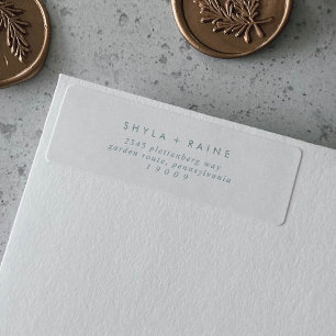 Étiquettes d'adresse de retour Turquoise et blanc