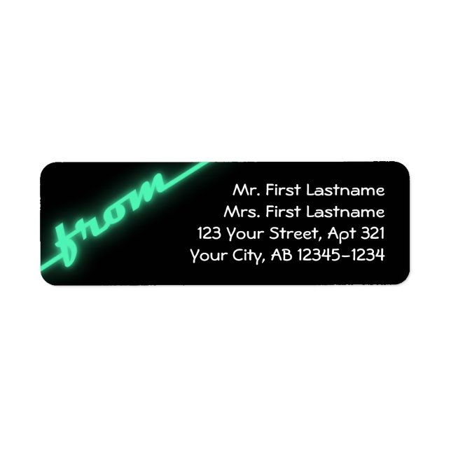Étiquettes d'adresse de retour Turquoise et noir N (Devant)