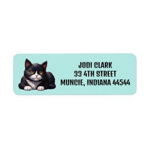 ÉTIQUETTES D'ADRESSE DE RETOUR TUXEDO CAT