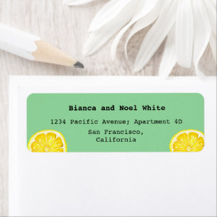 Étiquettes d'adresse de retour vert jaune citron