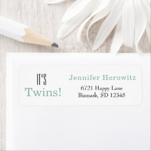 Étiquettes d'adresse de retour vert Twins