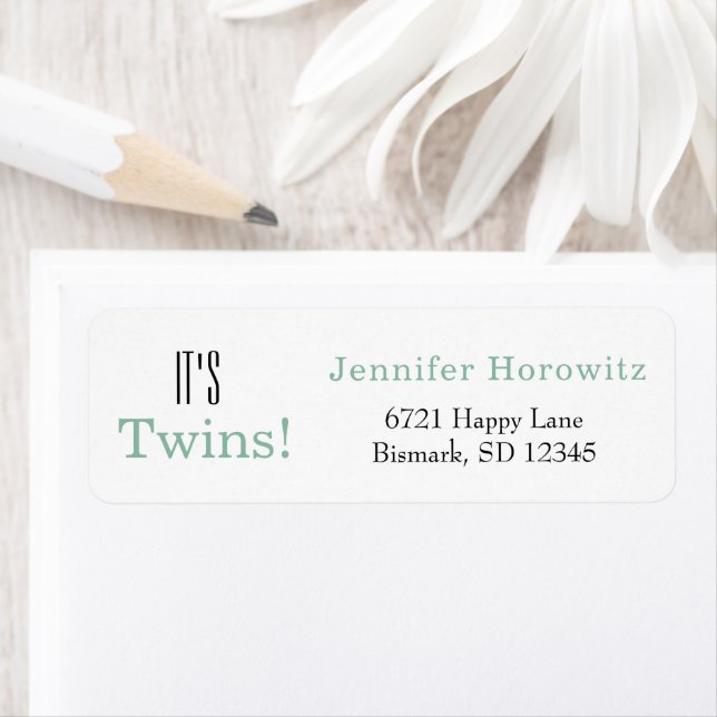 Étiquettes d'adresse de retour vert Twins (En situation)