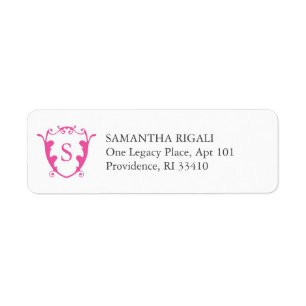 Étiquettes d'adresse de retour Vibrant Monogramme
