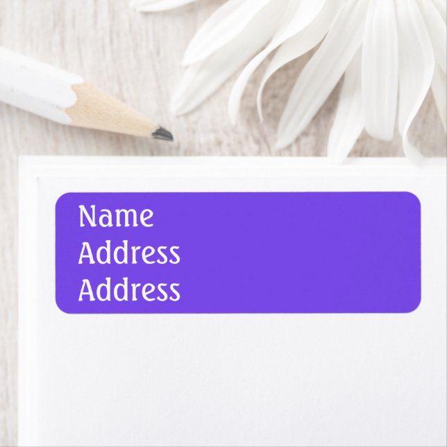 Étiquettes d'adresse de retour violet (En situation)
