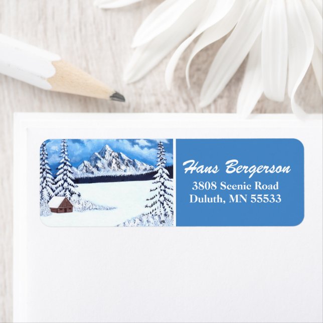 Étiquettes d'adresse de retour Winter Wonder (En situation)