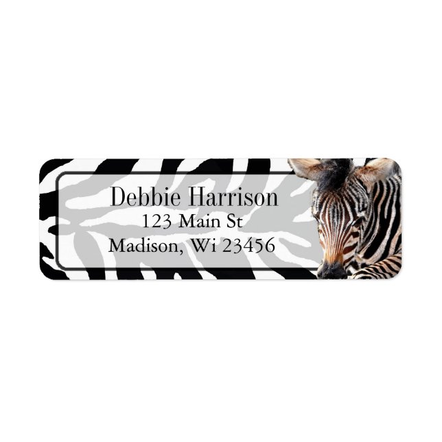 Étiquettes d'adresse de retour Zebra Stripes perso (Devant)
