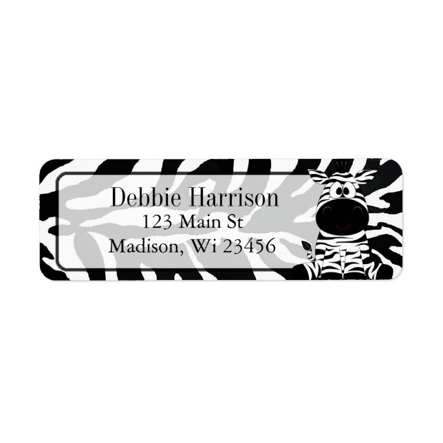 Étiquettes d'adresse de retour Zebra Stripes perso (Devant)