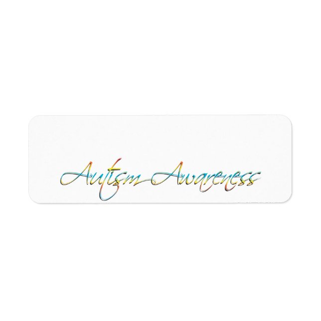 Étiquettes d'adresse de sensibilisation sur l'auti (Devant)
