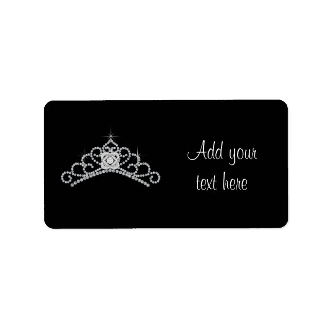 Étiquettes d'adresse de Tiara Noir Blanc (Devant)