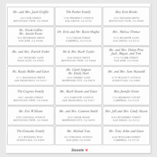 Étiquettes d'adresse d'invité de mariage personnal