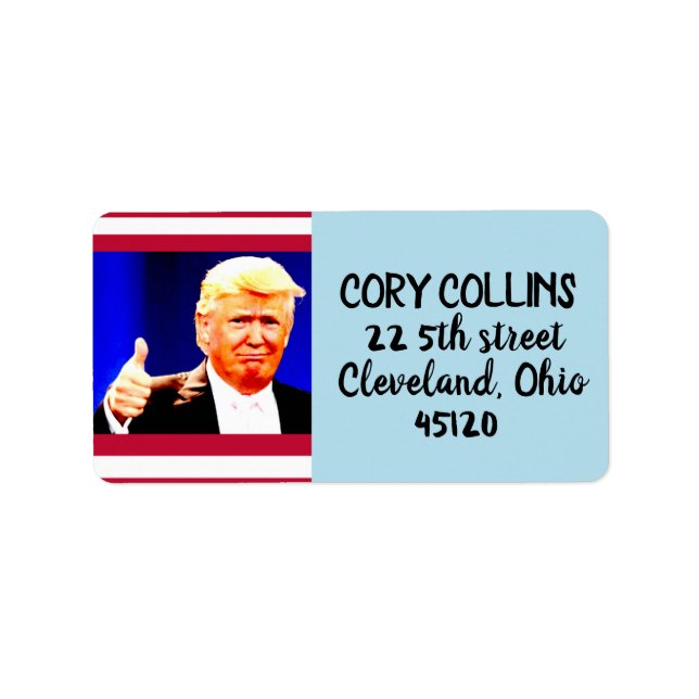 ÉTIQUETTES D'ADRESSE DONALD TRUMP (Devant)