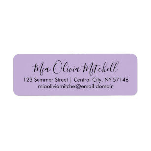 Étiquettes d'adresse élégantes couleur violet doux