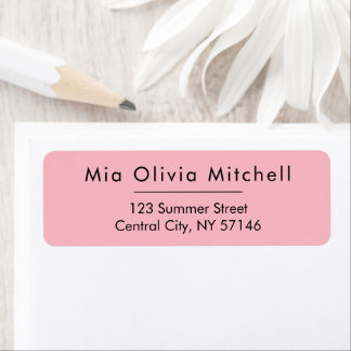 Étiquettes d'adresse minimalistes rose doux mignon